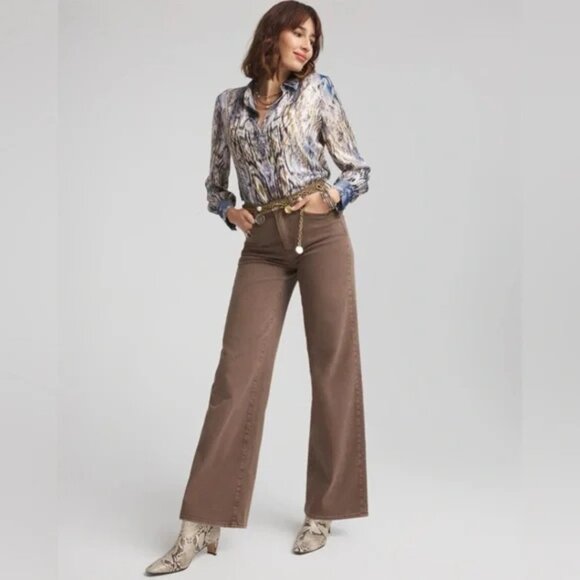 👖 Chico’s So Slimming® High Rise Wide Leg Jeans | NWT | 8R - Picture 1 of 10